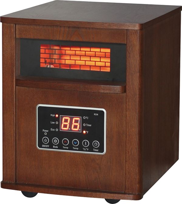 Comfort Glow QEH1410/DH2000C Electric Heater, 15 A, 120 V, 1500 W, 5120 Btu, 1000 sq-ft Heating Area, Chestnut