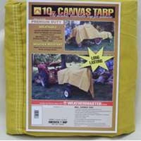 Dize Weathermaster CA1236D Tarpaulin, 36 ft L, 12 ft W, Canvas, Tan