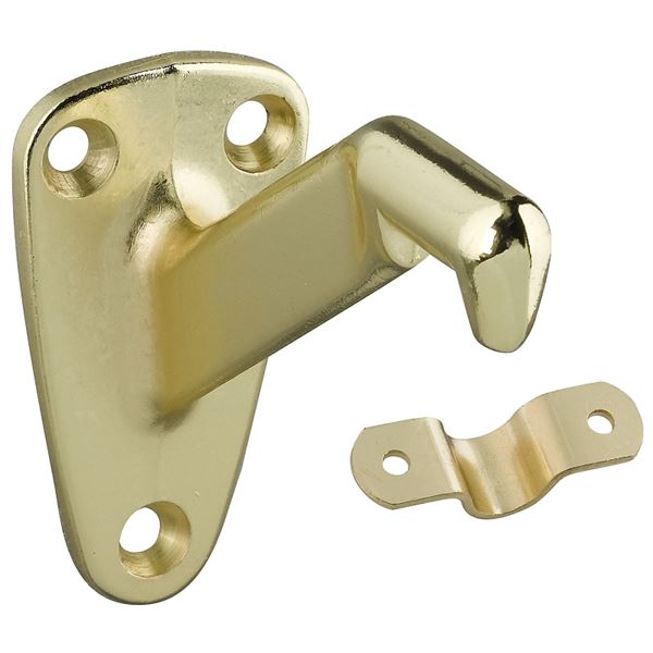 National Hardware N243-667 Handrail Bracket with Strap, 250 lb, Zinc, Brass