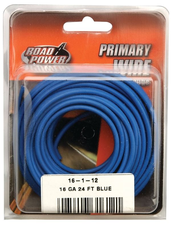 Road Power 55668233/16-1-12 Electrical Wire, 16 AWG Wire, 1-Conductor, 25/60 VAC/VDC, Copper Conductor, Blue Sheath