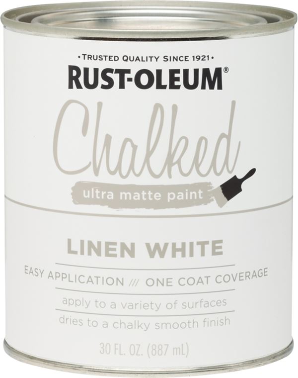 Rust-Oleum 285140 Chalk Paint, Ultra Matte, Linen White, 30 oz, Pack of 2