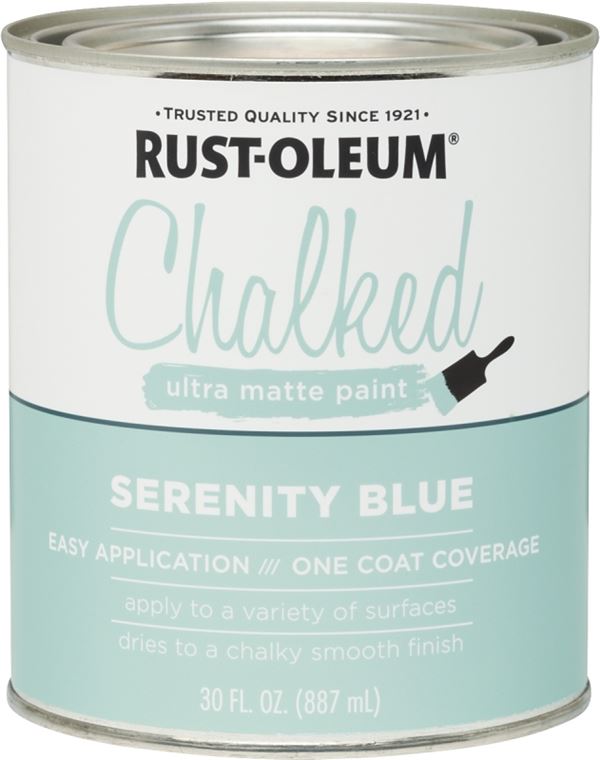 Rust-Oleum 285139 Chalk Paint, Ultra Matte, Serenity Blue, 30 oz, Pack of 2