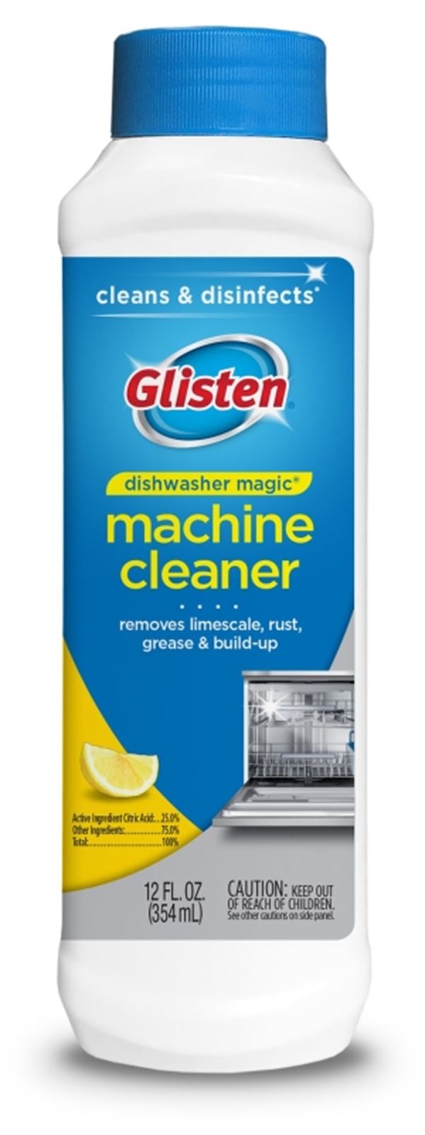 Glisten Dishwasher Magic DM06N Dishwasher Cleaner, 12 oz, Bottle, Liquid, Citrus