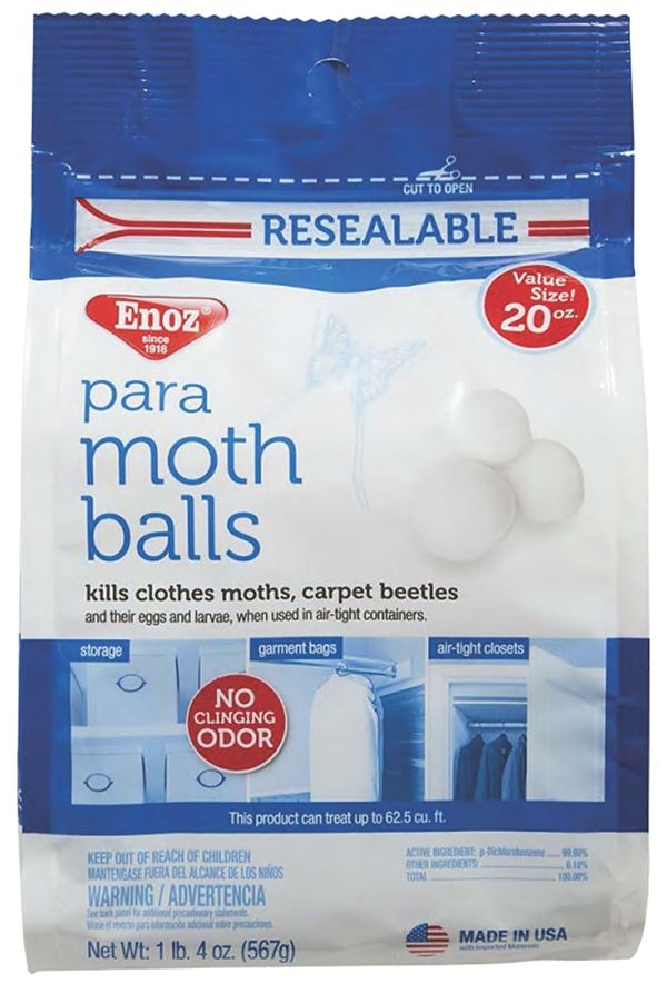 Enoz E320.6T Moth Ball, White, Pack of 6