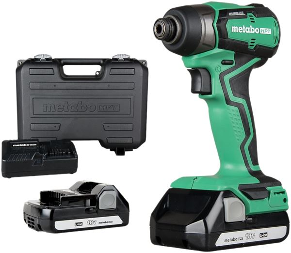 Metabo HPT WH18DDXM Impact Driver Kit, Battery Included, 18 V, 1.5 Ah, 1/4 in Drive, Hex Drive, 4000 bpm IPM