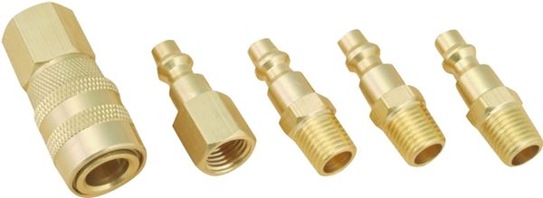 ProSource DZA019 Hose Coupler Set, 1/4 in, MNPT, Brass, Brass