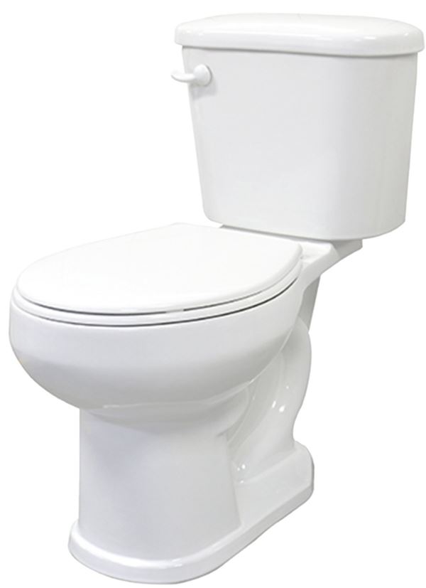 Cato J0052011120 Toilet, Round Bowl, 1.28 gpf Flush, 15 in H Rim, White