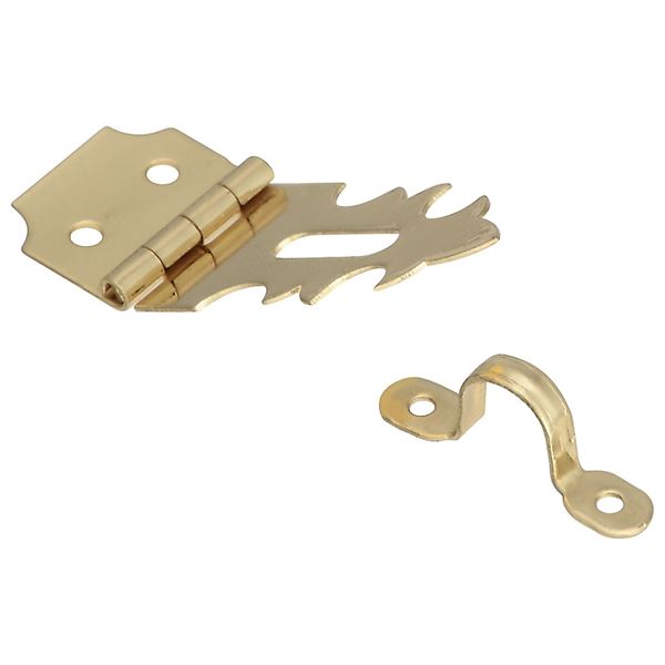 National Hardware V1824 Series N211-466 Decorative Hasp, 1-7/8 in L, 5/8 in W, Brass, Solid Brass, 1/8 in Dia Shackle