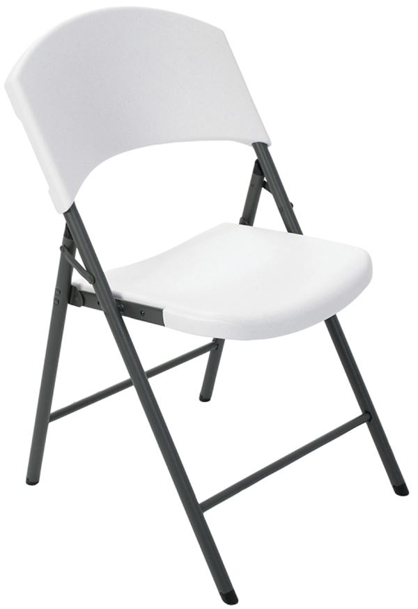 Lifetime Products 2810 Folding Chair, Steel Frame, Polyethylene Tabletop, Gray/White