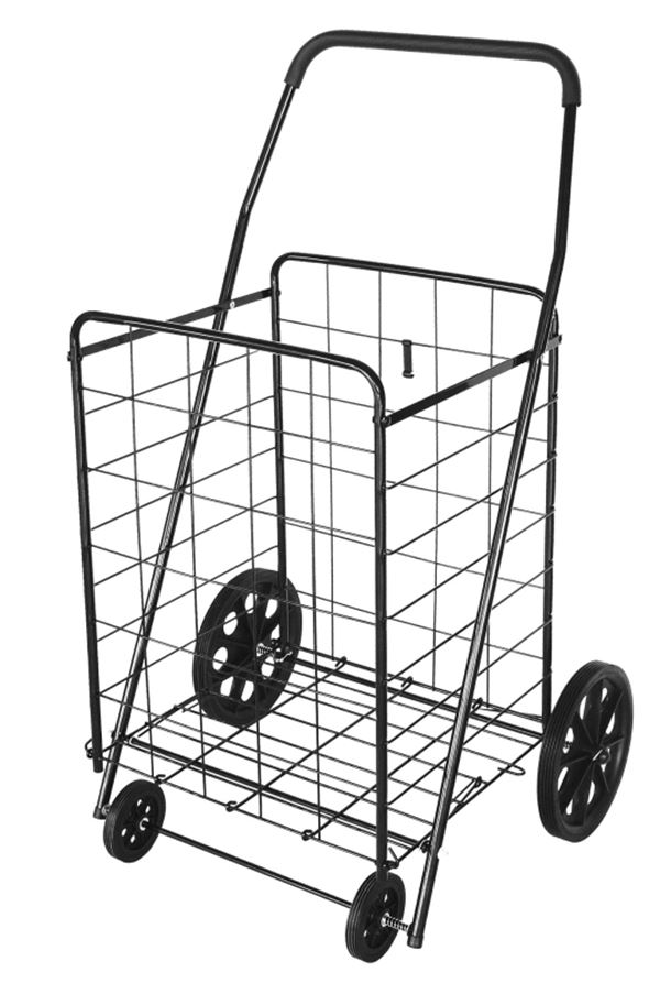 Simple Spaces TPG-G80023L Shopping Cart, 24-3/8 in OAW, 39-1/2 in OAH, 1-Shelf, Steel Shelf, Black Shelf