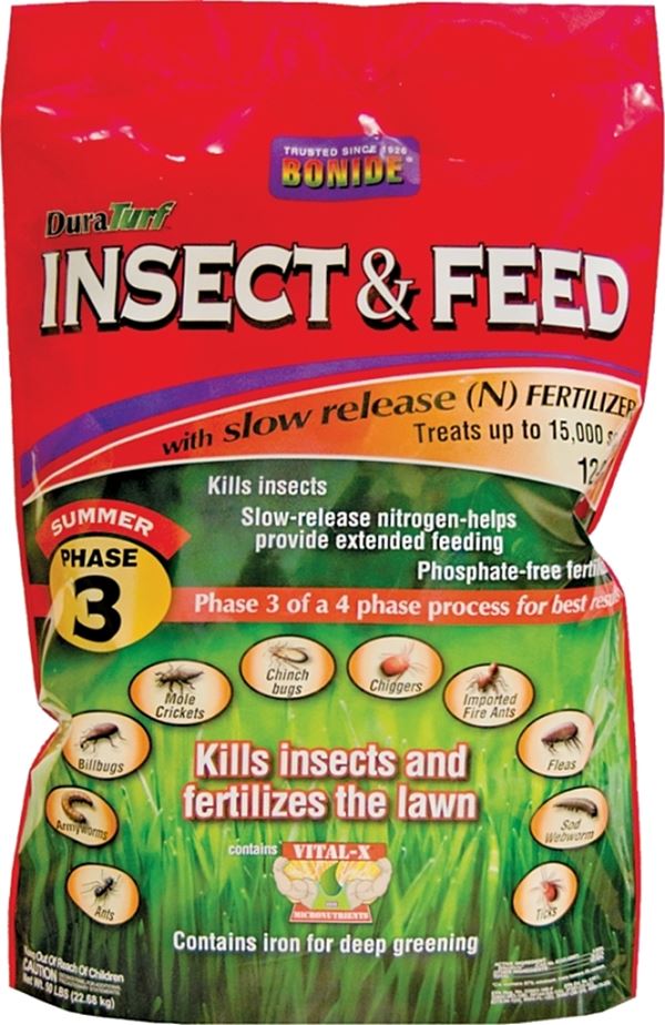 DuraTurf 60434 Insect and Feed, 50 lb, Granular, 12-0-10 N-P-K Ratio