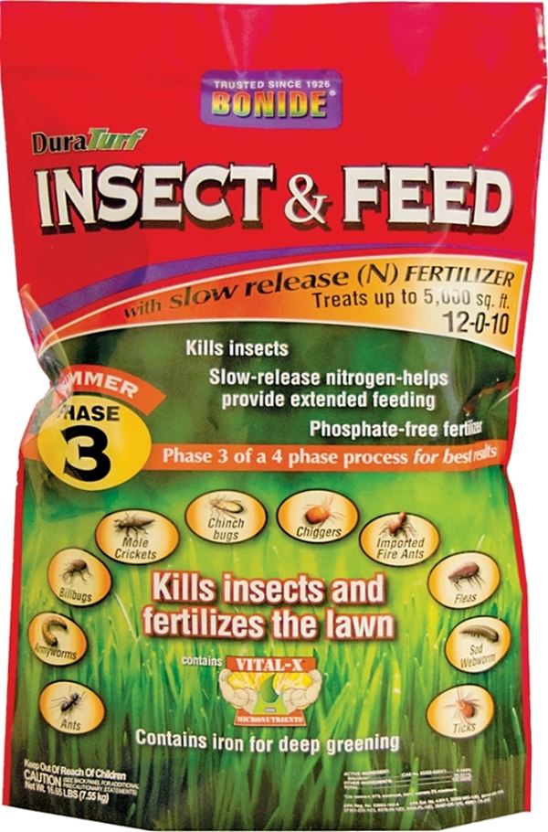 DuraTurf 60430 Insect and Feed, 16 lb, Granular, 12-0-10 N-P-K Ratio