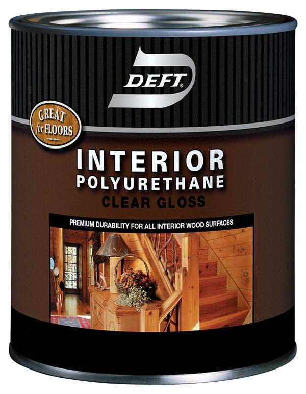 Deft 221-04 Polyurethane, Gloss, Liquid, Amber, 1 qt, Can