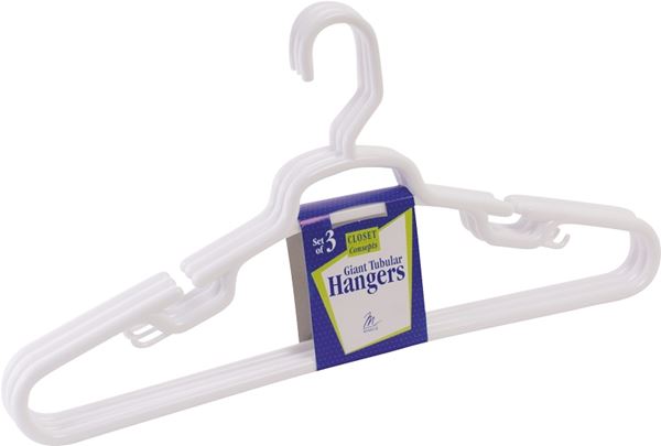 Merrick C84311-GH Tubular Hanger, Plastic, White, Pack of 12