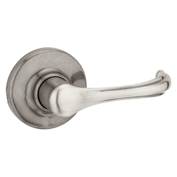 Kwikset 200DNL 15A Passage Lever, Non-Locking Lock, Antique Nickel, Zinc, Residential, Reversible Hand, 3 Grade