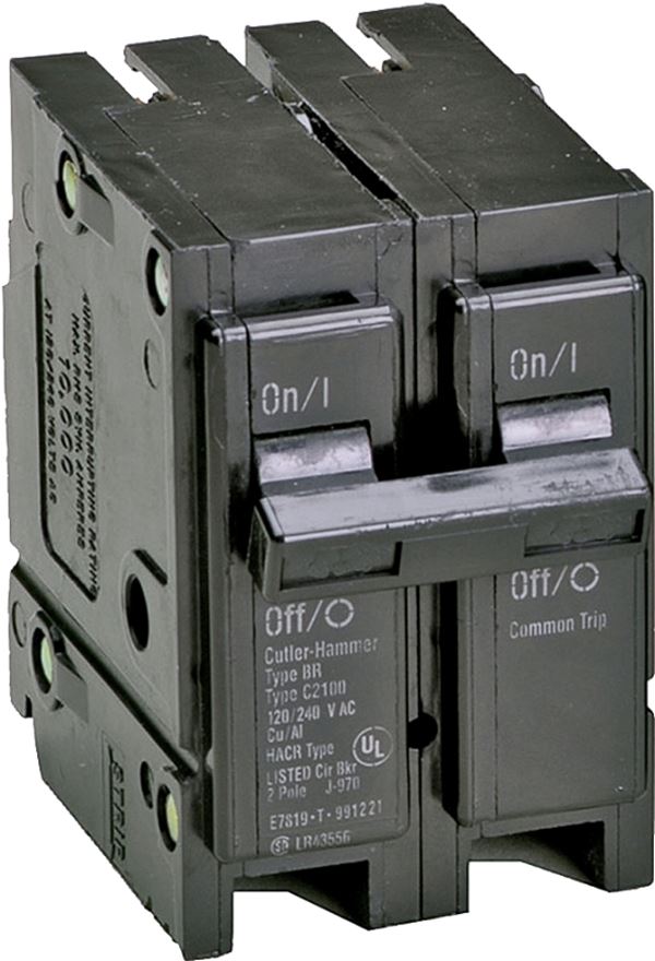 Cutler-Hammer BR250 Circuit Breaker, Mini, Type BR, 50 A, 2 -Pole, 120/240 V, Plug Mounting