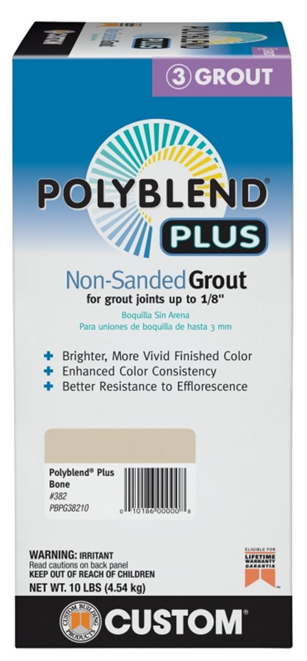 Custom Polyblend PBPG38210 Non-Sanded Grout, Bone, 10 lb Box