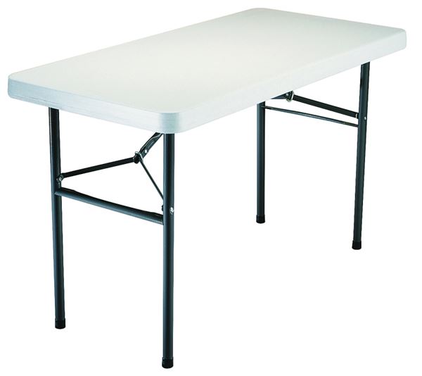 Lifetime Products 2940 Folding Table, Steel Frame, Polyethylene Tabletop, Gray/White