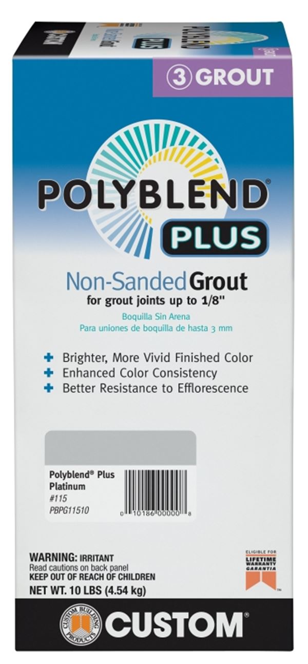 Custom Polyblend PBPG11510 Non-Sanded Grout, Platinum, 10 lb Box