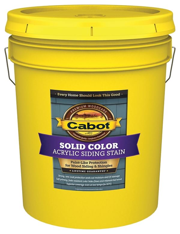 Cabot 800 Series 140.0000806.008 Solid Color Siding Stain, Natural Flat, Liquid, 5 gal, Can