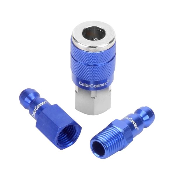 ColorConnex A72452C Coupler and Plug Kit, Automotive Interchange, Aluminum/Steel, Blue