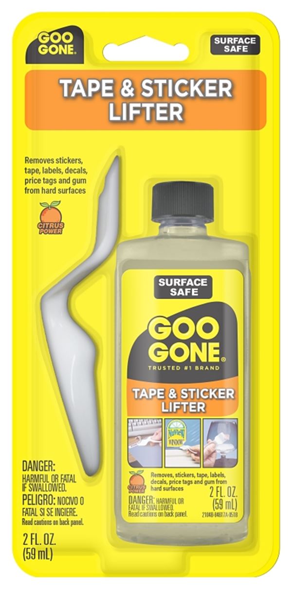 Goo Gone 2104 Tape and Sticker Lifter, 2 oz Bottle, Liquid, Citrus, Yellow