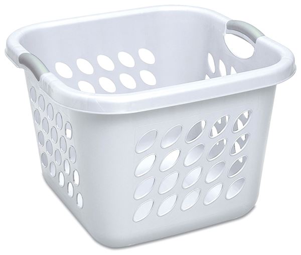 Sterilite 12178006 Laundry Basket, 1.5 bu Capacity, Plastic, White, 1-Compartment, Pack of 6