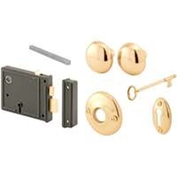 Prime-Line E 2478 Lockset, Skeleton Key, Brass, 3-3/8 in Backset