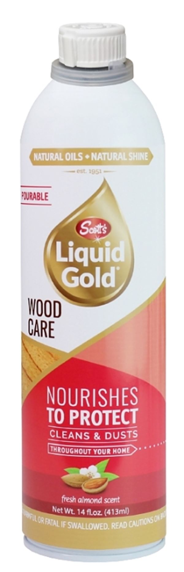 Scott's Liquid Gold 10018 Wood Cleaner and Preservative, 14 oz, Liquid, Almond, Amber