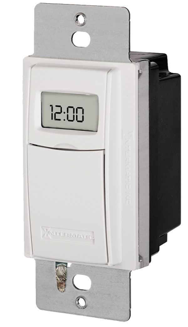 Intermatic ST01 Digital Timer, 15 A, 120/277 V, 1800 W, 24 hr Time Setting, 28 On/Off Cycles Per Week Cycle, White