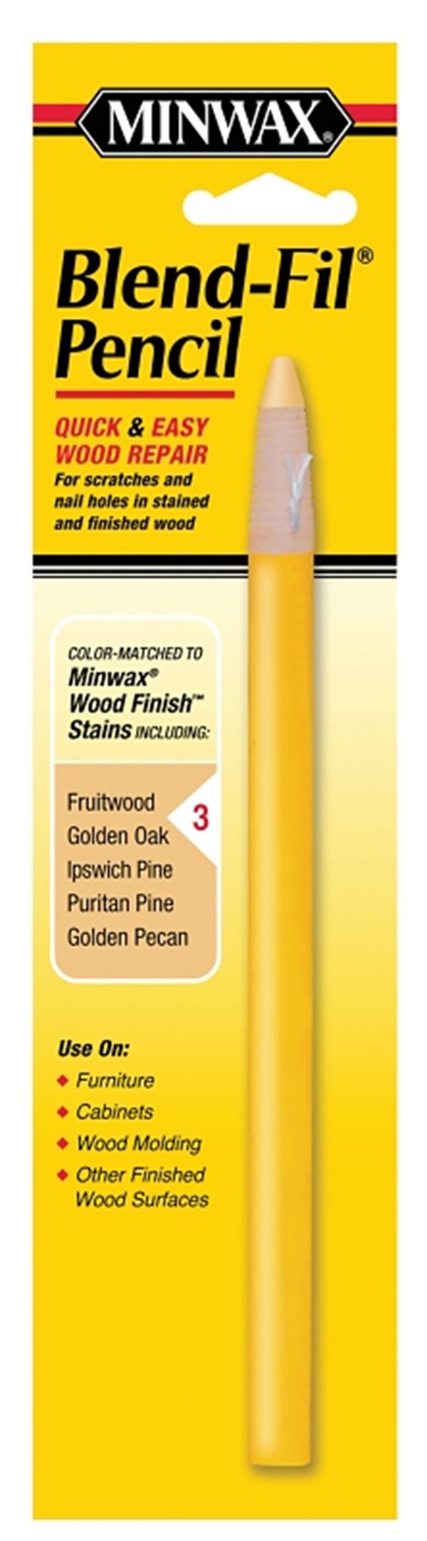 Minwax Blend-Fil 11003000 Wood Filler Pencil, Solid, #3