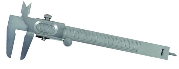 General 722 Vernier Caliper, 0 to 5 in, SAE, Metric Graduation, 2.56 in Jaw, Analog Display, Steel