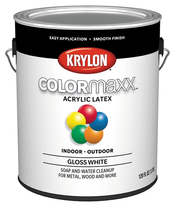 Krylon K05649007 Paint, Gloss, White, 1 gal, Pack of 2