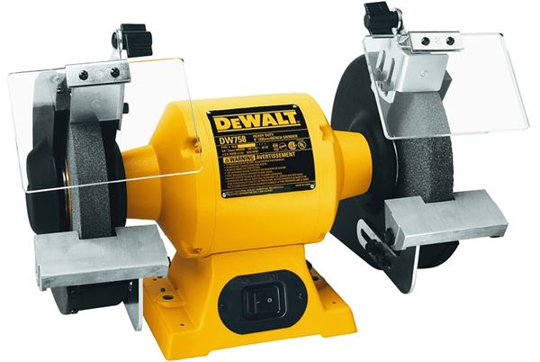 DeWALT DW758 Bench Grinder, 120 V, 4.2 A, 5/8 in Arbor/Spindle, 8 in Dia Wheel, 3600 rpm Speed