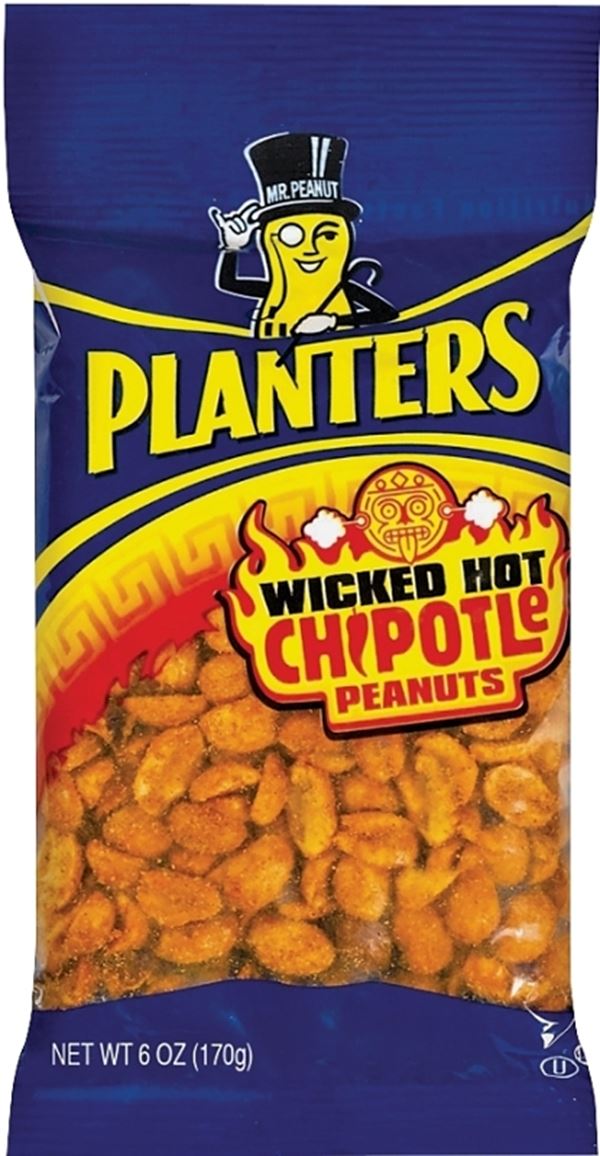 Planters 483280 Peanut, Wicked Hot Chipotle, 6 oz, Bag, Pack of 12