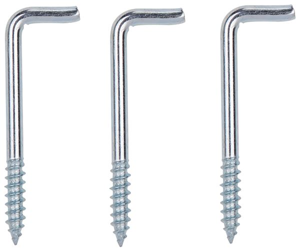 ProSource Screw Hook, 5/8 in Opening, 5.3 mm Thread, 2-5/8 in L, Steel, Zinc