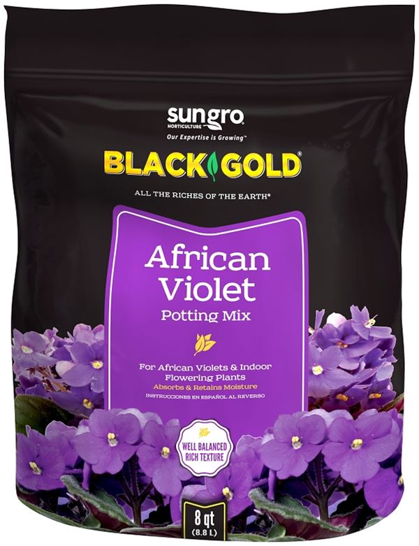 sun gro BLACK GOLD 1410502 8 QT P African Violet Potting Mix, Granular, Brown/Earthy, 240 Bag