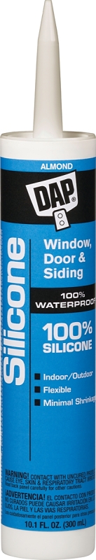 DAP 08649 Window and Door Sealant, Almond, -40 to 400 deg F, 10.1 fl-oz Cartridge, Pack of 12