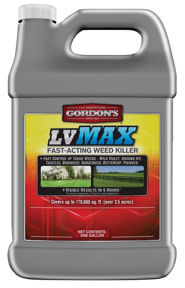 Gordon's LV MAX 8831072 Fast-Acting Weed Killer, Liquid, Pump-Up Sprayer, Tow-Behind Sprayer Application, 1 gal, Pack of 4