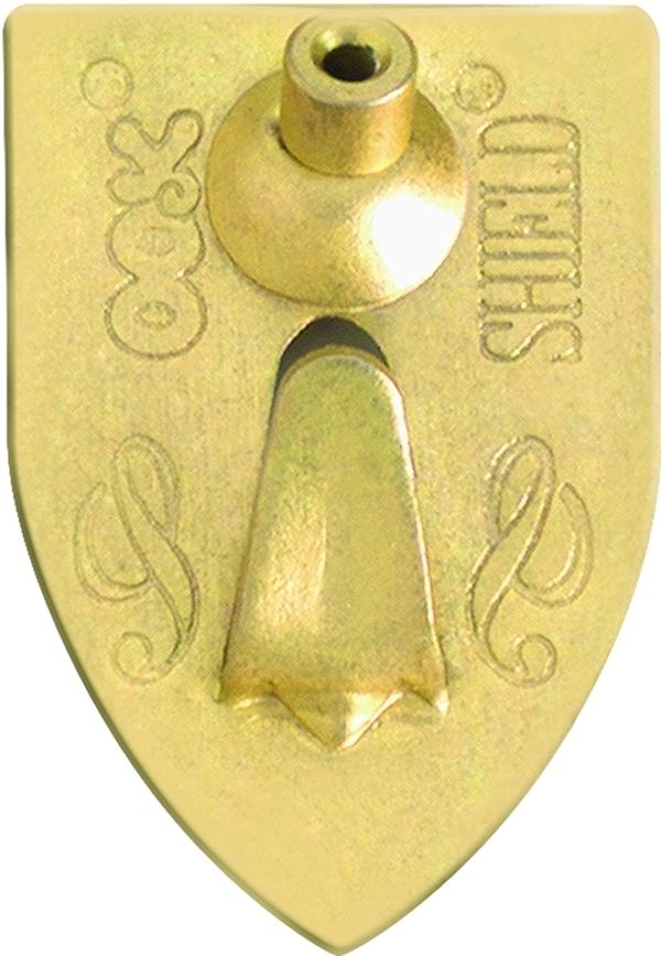 OOK 55003 Shield Hanger, 20 lb, Steel, Brass, Gold