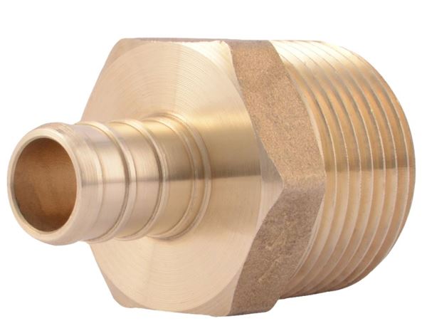 SharkBite UC116LFA Hose to Pipe Adapter, 1/2 x 3/4 in, PEX Barb x MNPT, DZR Brass, 200 psi Pressure