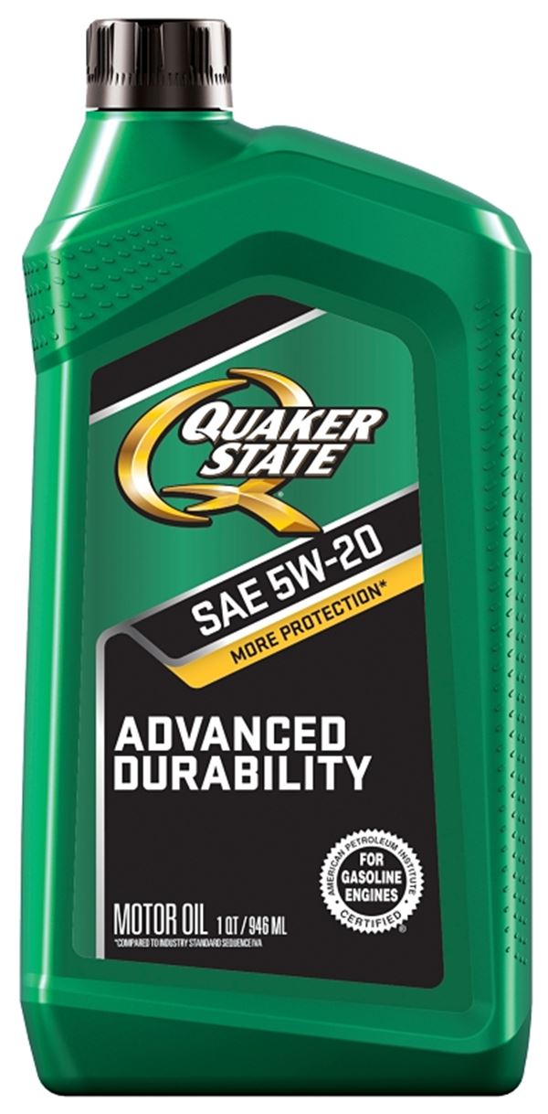 Quaker State Advanced Durability 550035082 Motor Oil, 5W-20, 1 qt Bottle, Pack of 6