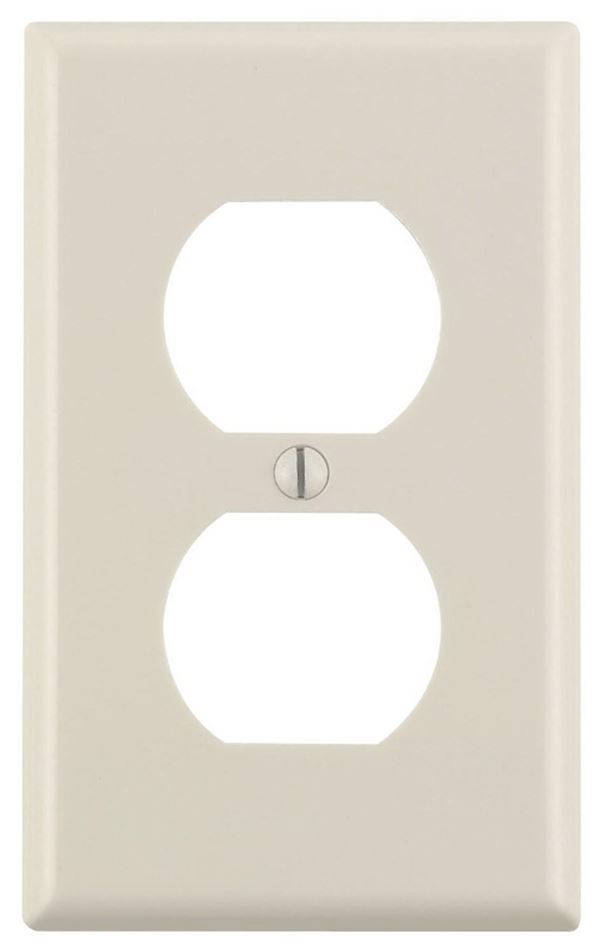 Leviton M56-78003-TMP Receptacle Wallplate, 4-1/2 in L, 2-3/4 in W, 1 -Gang, Plastic, Light Almond, Smooth