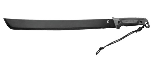 Gerber 31-002848 Bush Machete, Steel Blade, Nylon Handle, Grip Handle, Black Handle, 24 in L