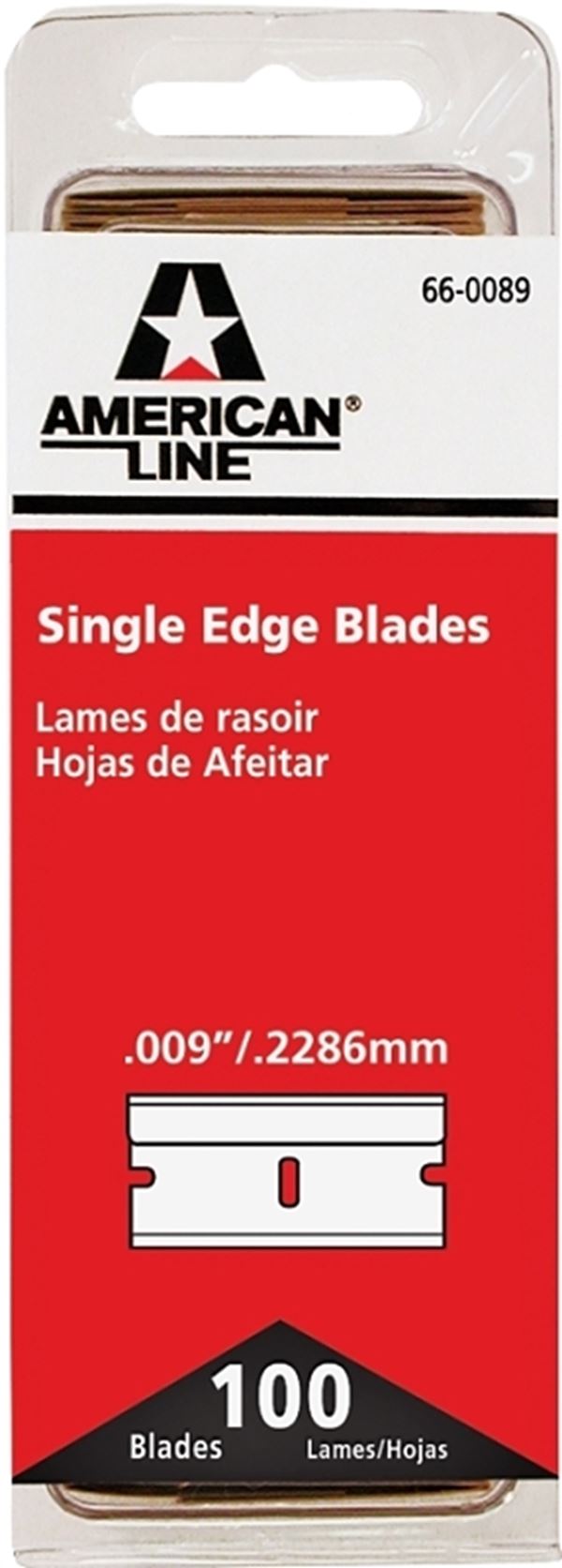 American LINE 66-0089-DIS Single Edge Blade, Two-Facet Blade, 3/4 in W Blade, HCS Blade