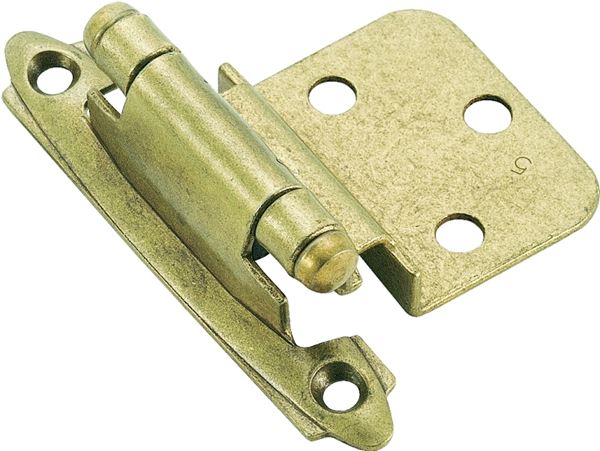 Amerock BPR3428BB Cabinet Hinge, 3/8 in Inset, Burnished Brass