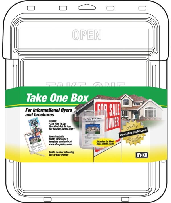 Hy-Ko 22131 Take One Flyer Box, Single-Sided, Plastic, Clear, Pack of 3