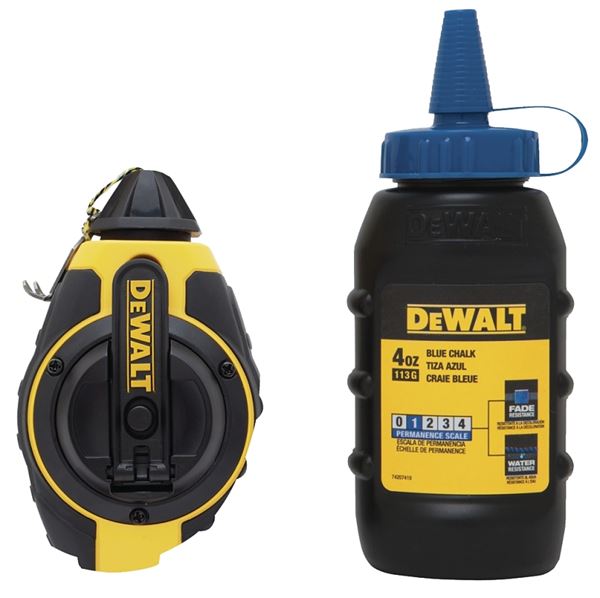 DeWALT DWHT47373L Chalk Reel, 100 ft L Line, Red Line, 3:1 Gear Ratio