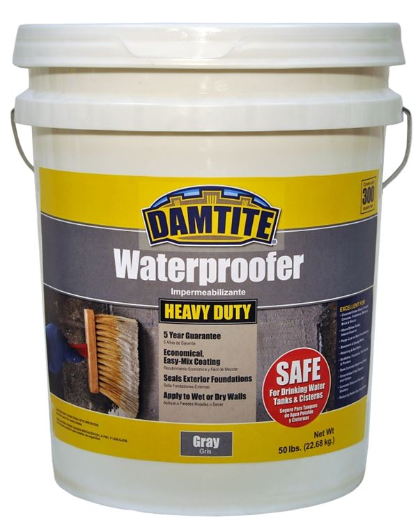 Damtite 02551 Foundation Coating, Gray, Powder, 50 lb Pail