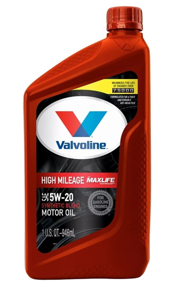 Valvoline 609506 Synthetic Blend Motor Oil, 5W-20, 1 qt, Bottle, Pack of 6